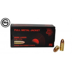 B - 50 CARTOUCHES GECO FMJ CALIBRE 9mm LUGER/9x19/9para