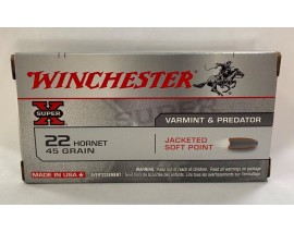 50 CARTOUCHES WINCHESTER JACKETED SOFT POINT 45G CALIBRE 22 HORNET