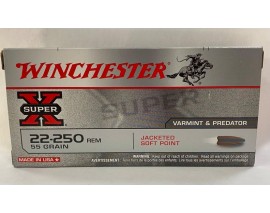 20 CARTOUCHES WINCHESTER SOFT POINT 55GRS CALIBRE 22-250