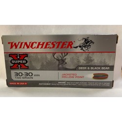 20 CARTOUCHES WINCHESTER HOLLOW POINT 150 GR CAL 30-30