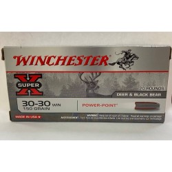 20 CARTOUCHES WINCHESTER POWER POINT 150GRS CALIBRE 30-30