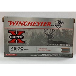 20 CARTOUCHES WINCHESTER HOLLOWPOINT 300GR CALIBRE 45-70