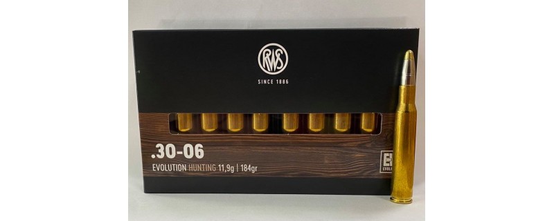 20 CARTOUCHES RWS EVOLUTION HUNTING 184G CALIBRE 30-06