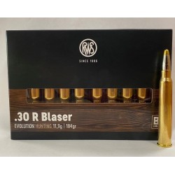 20 CARTOUCHES RWS  EVO CALIBRE 30R BLASER