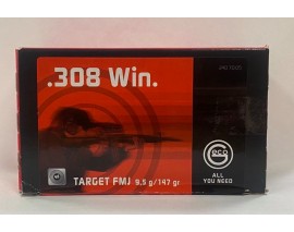 50 CARTOUCHES GECO TARGET FMJ 147GRS CALIBRE 308