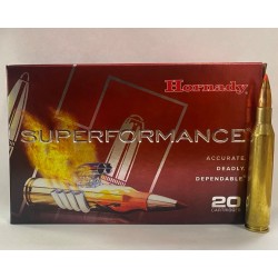 20 CARTOUCHES HORNADY SUPERFORMANCE SST 117GR CALIBRE 25-06REM