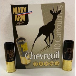 10 CARTOUCHES MARY ARM CHEVREUIL  CAL12 1/2 LAITONNE