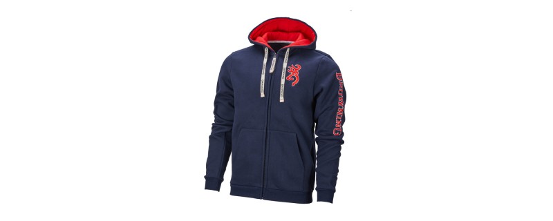 SWEATSHIRT BROWNING SNAPSHOT ZIP COULEUR MARINE TAILLE L