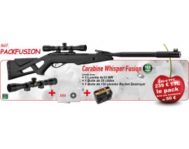 PACK CARABINE GAMO WHISPER FUSION  + LUNETTE + 50 CIBLES + 150 PLOMBS
