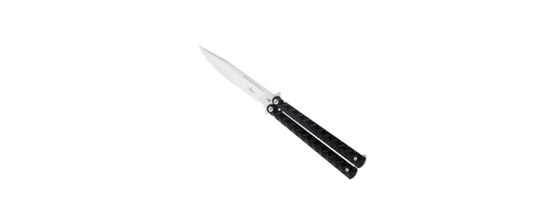 COUTEAU PAPILLON THIRD ALU NOIR 13CM