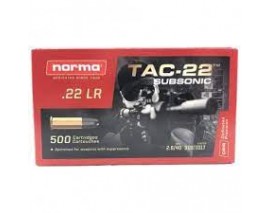 50 CARTOUCHES NORMA TAC 22 SUBSONIC 22LR 40GR