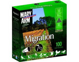 PACK 100 CARTOUCHES MARY ARM MIGRATION 32G BJ PLOMB 7.5 CALIBRE 12/70