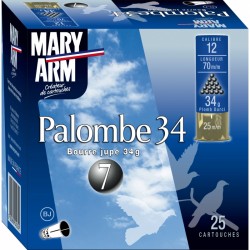 25 CARTOUCHES MARY ARM PALOMBE 34 BJ PLOMB 6 CALIBRE 12/70