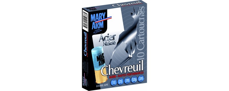 10 CARTOUCHES MARY ARM CHEVREUIL ACIER BJ ACIER 2/0 CALIBRE 12/70