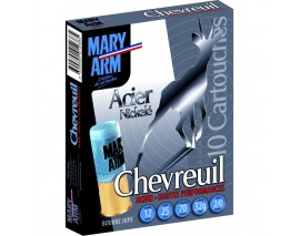 10 CARTOUCHES MARY ARM CHEVREUIL ACIER BJ ACIER 2/0 CALIBRE 12/70