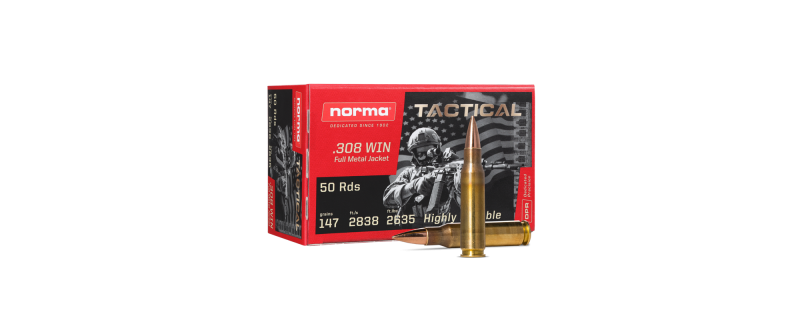 50 CARTOUCHES NORMAL TACTICAL FMJ 147GRS 308 WIN