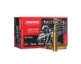 50 CARTOUCHES NORMAL TACTICAL FMJ 147GRS 308 WIN