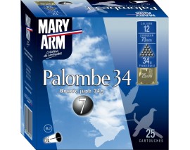 25 CARTOUCHES MARY ARM PALOMBE 34 BJ CALIBRE 12/70