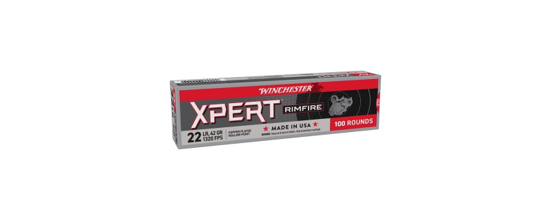 100 CARTOUCHES WINCHESTER XPERT 42GR HOLLOW POINT CUIVRE 22LR