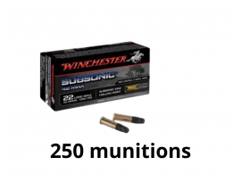 250 CARTOUCHES WINCHESTER  SUBSONIC 42 MAX 42GR CALIBRE 22LR