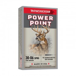 20 CARTOUCHES WINCHESTER POWER POINT 180GR CALIBRE 30-06