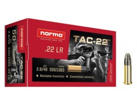 50 CARTOUCHES NORMA 22LR TAC-22 LRN