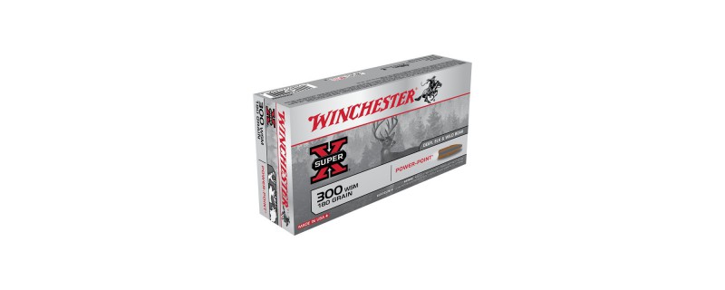20 CARTOUCHES WINCHESTER POWER POINT 180GR CALIBRE 300WSM
