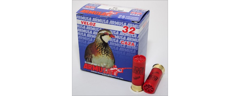 25 CARTOUCHES ARMUSA VELOZ 32 CAL 12/70 PLOMB 9