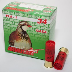 25 CARTOUCHES ARMUSA PLA1 34G CALIBRE 12/70 PLOMB  9