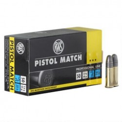 50 CARTOUCHES RWS PISTOL MATCH CALIBRE 22LR