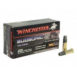 50 CARTOUCHES WINCHESTER  SUBSONIC 42 MAX 42GR CALIBRE 22LR