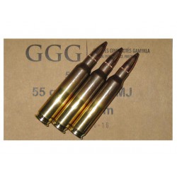 B - 50 CARTOUCHES GGG  FMJ 55GR CALIBRE 223