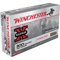 20 CARTOUCHES WINCHESTER POWER POINT 180GR CALIBRE 300WM